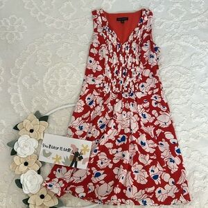 Orange and blue fit-and-flare banana republic dress. Size 0